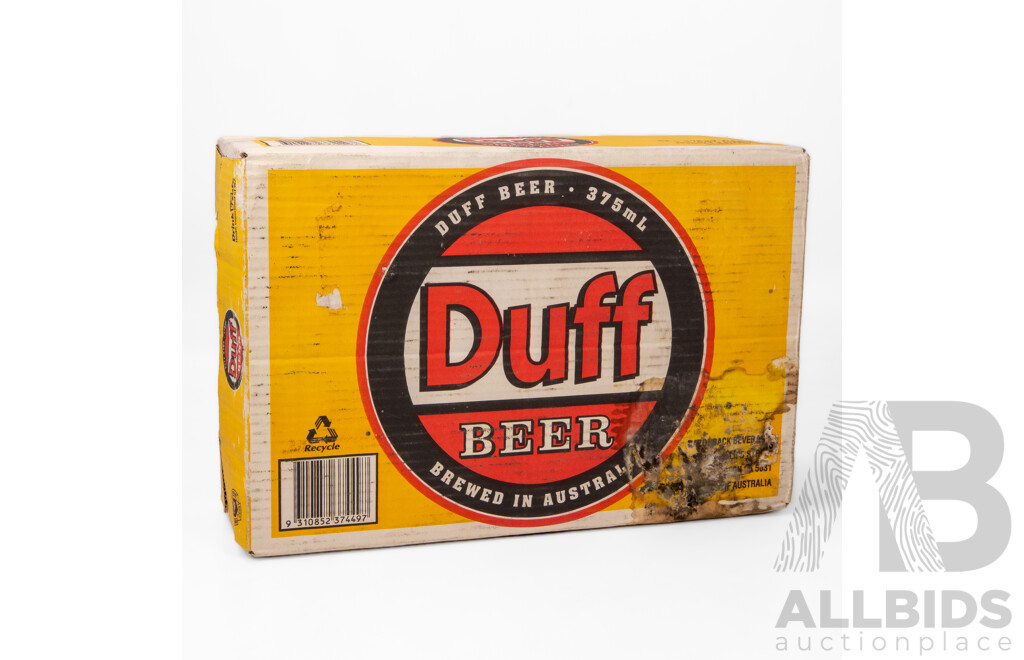 Original Case of 24 Duff Beer Cans in Original Packaging