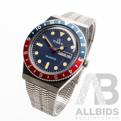 Timex Q Diver Re-Issue Pepsi GMT Watch - RRP $329.95