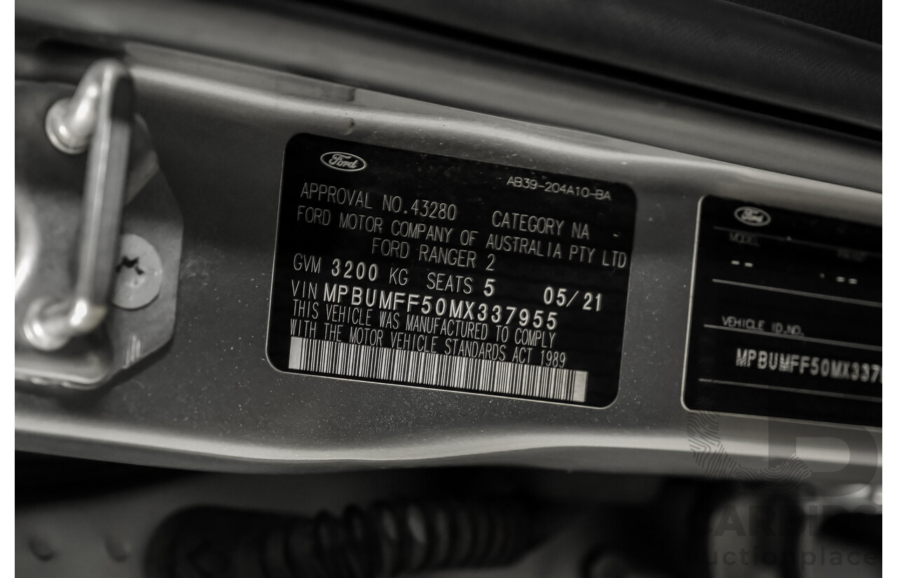 5/2021 Ford Ranger Wildtrak 3.2 (4x4) PX MKIII MY21.25 Double Cab P/Up Aluminium Metallic Turbo Diesel 3.2L