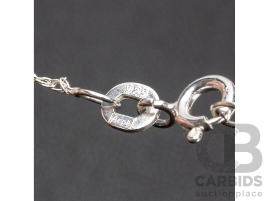 925 Sterling Silver & Smokey Quartz Necklace. Length - 46cms