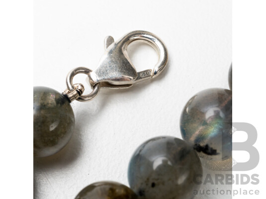 925 Sterling Silver & Labradorite Necklace. Length - 49cms