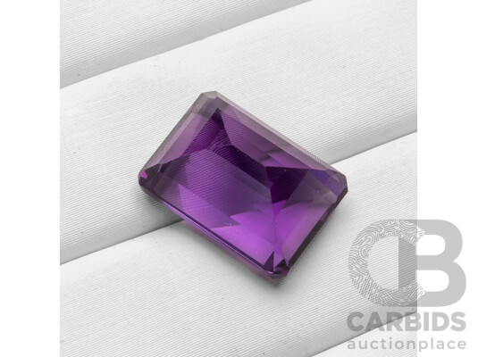 8.55ct Emerald Cut Natural Deep Purple Amethyst
