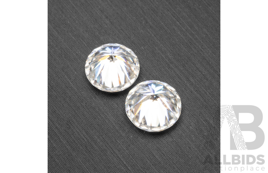2cts of Round Brilliant Cut Moissanites