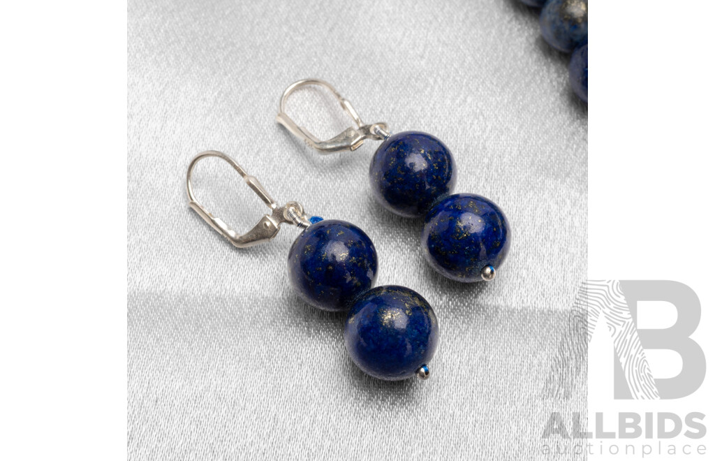 Lapis Lazuli Necklace, Bracelet & Earrings Set