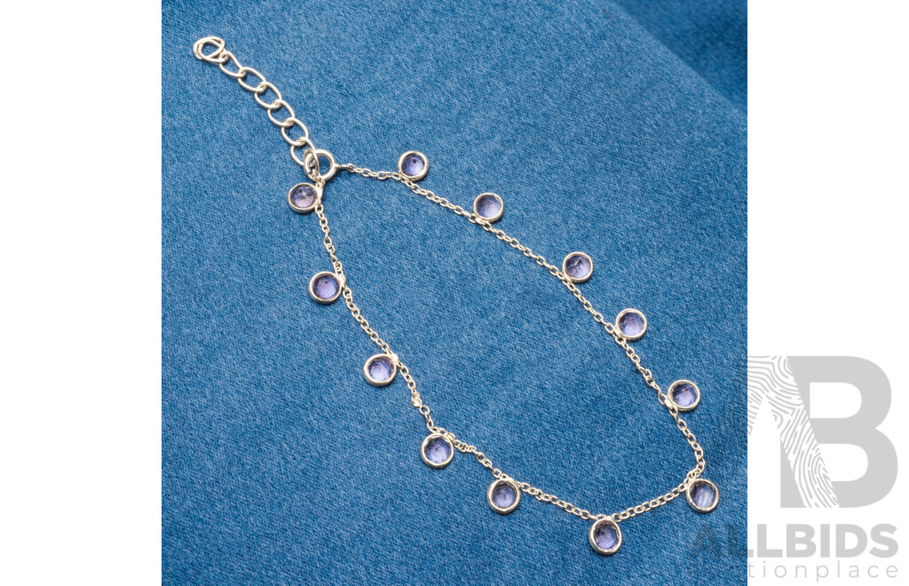 925 Sterling Silver & Amethyst Bracelet - 1.99gms