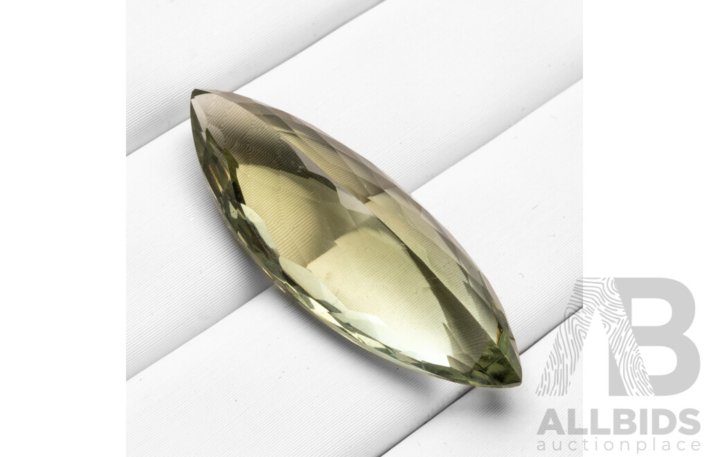 15.80ct Elongated Marquise Cut Natural Green Amethyst