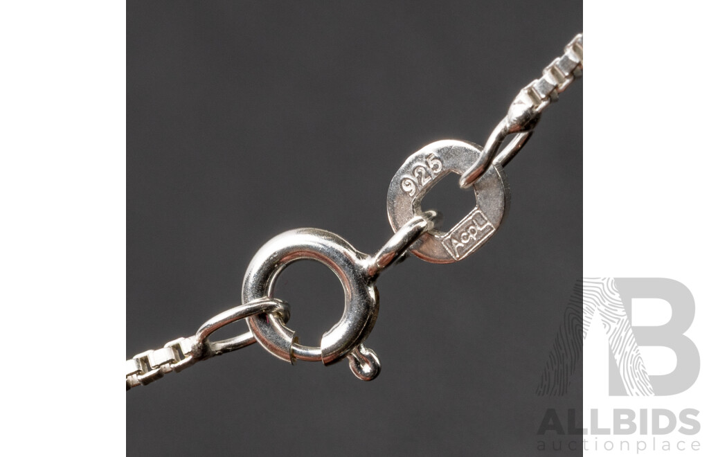 925 Sterling Silver Topaz & Diamond Necklace & Pendant