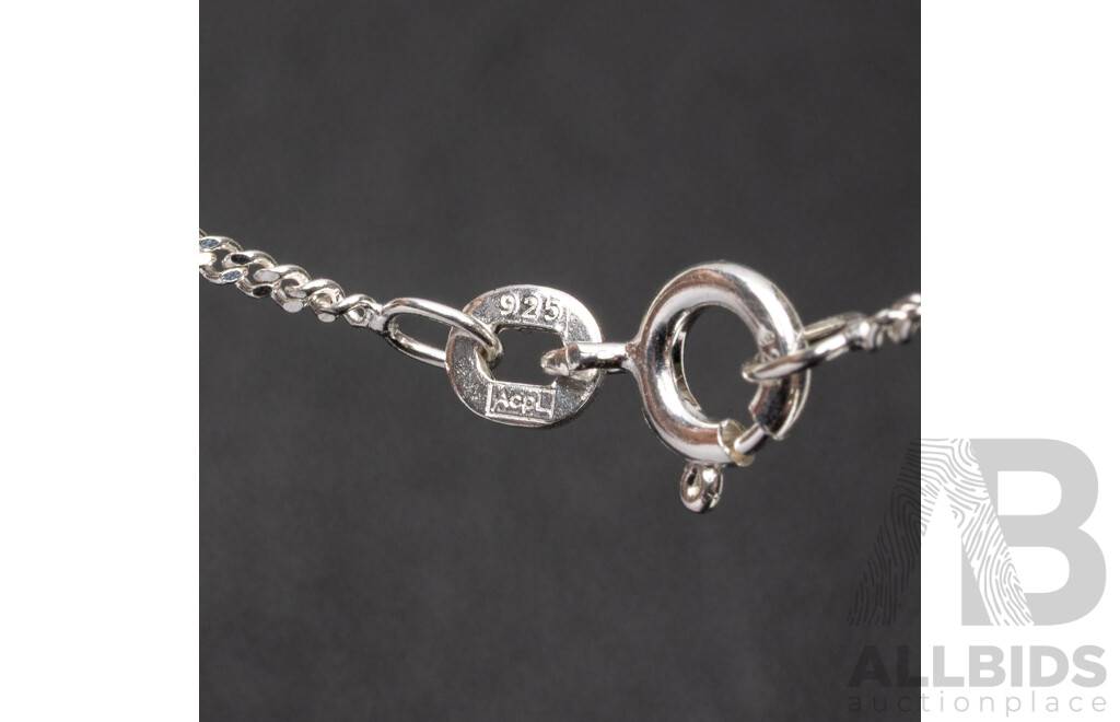 925 Sterling Silver & Citrine Necklace & Pendant - 7.89gms