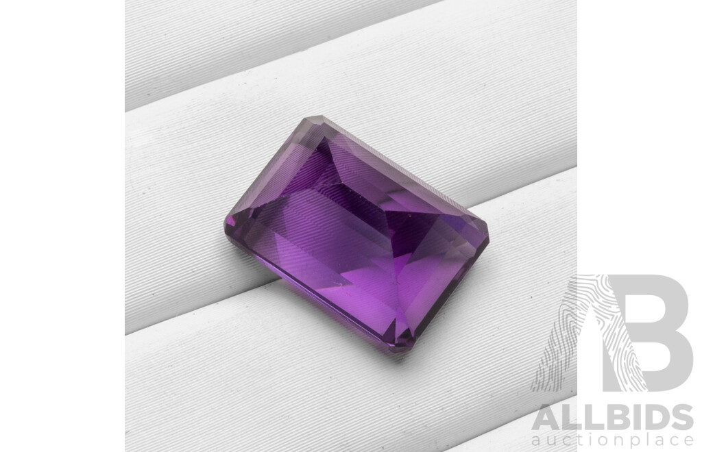 8.55ct Emerald Cut Natural Deep Purple Amethyst