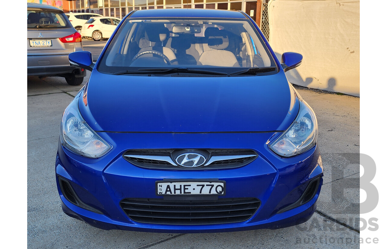 12/2013 Hyundai Accent Active RB2 5d Hatchback Blue 1.6L