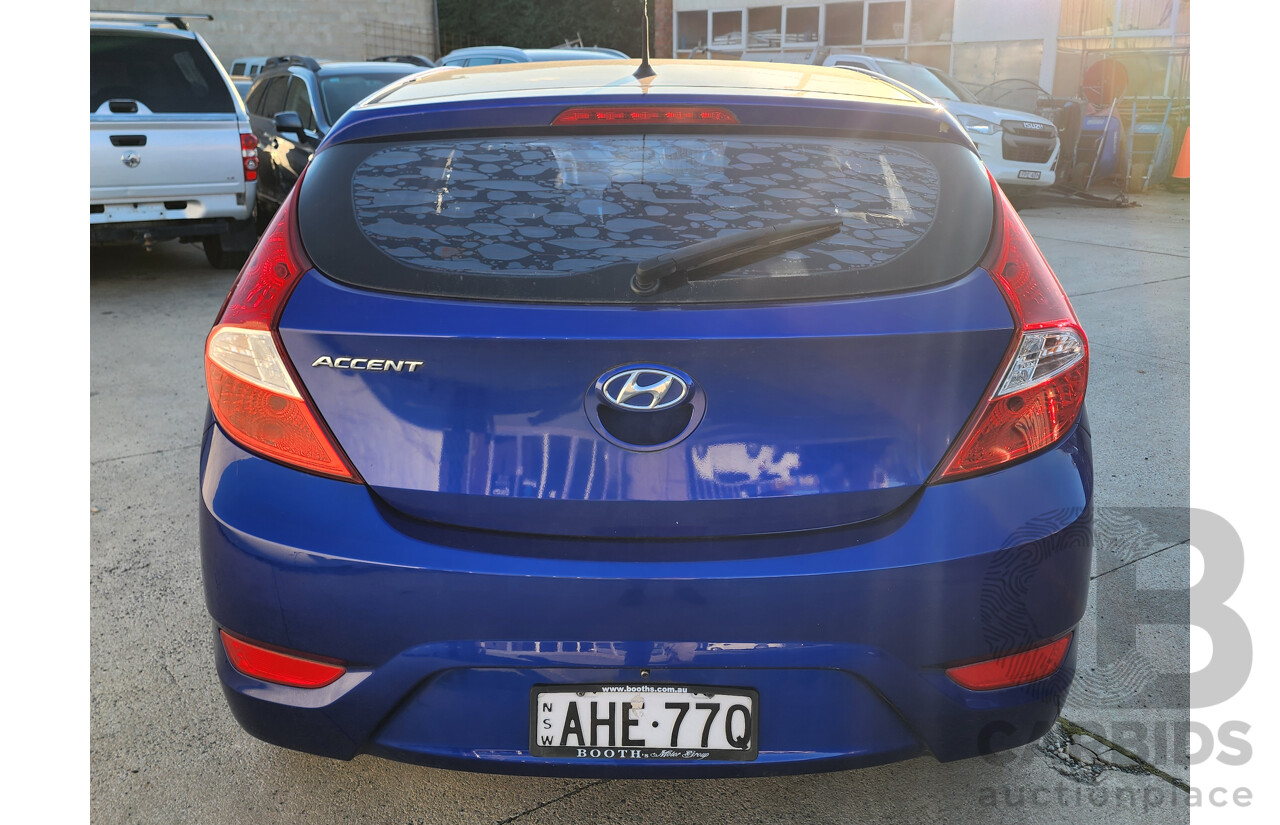 12/2013 Hyundai Accent Active RB2 5d Hatchback Blue 1.6L