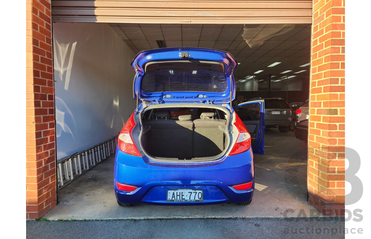 12/2013 Hyundai Accent Active RB2 5d Hatchback Blue 1.6L