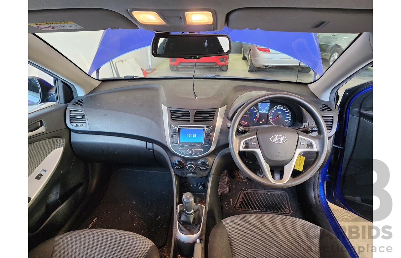 12/2013 Hyundai Accent Active RB2 5d Hatchback Blue 1.6L
