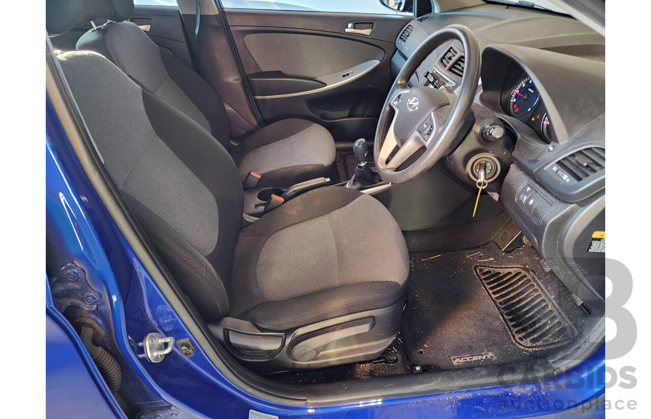 12/2013 Hyundai Accent Active RB2 5d Hatchback Blue 1.6L