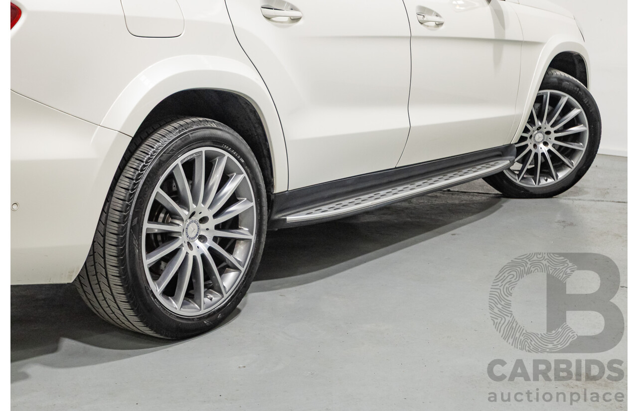 7/2016 Mercedes-Benz GLS500 4MATIC AMG Pack (AWD) X166 4d Wagon Designo Diamond White Metallic Twin Turbo V8 4.7L - 7 Seater