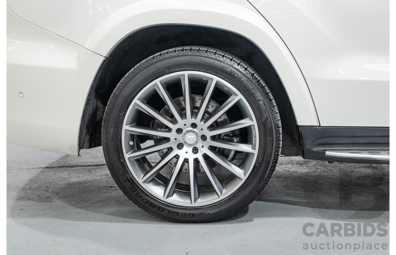 7/2016 Mercedes-Benz GLS500 4MATIC AMG Pack (AWD) X166 4d Wagon Designo Diamond White Metallic Twin Turbo V8 4.7L - 7 Seater