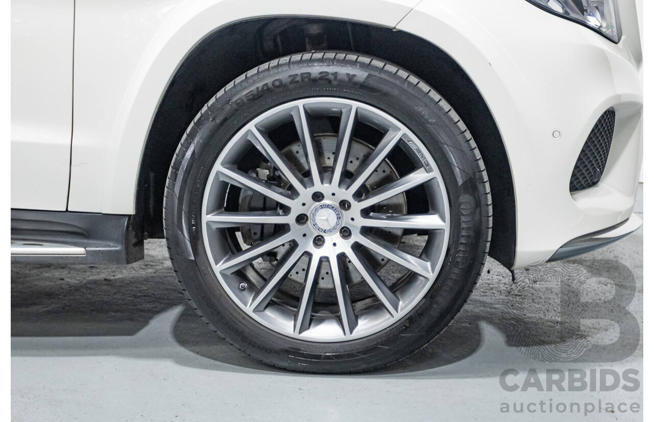 7/2016 Mercedes-Benz GLS500 4MATIC AMG Pack (AWD) X166 4d Wagon Designo Diamond White Metallic Twin Turbo V8 4.7L - 7 Seater