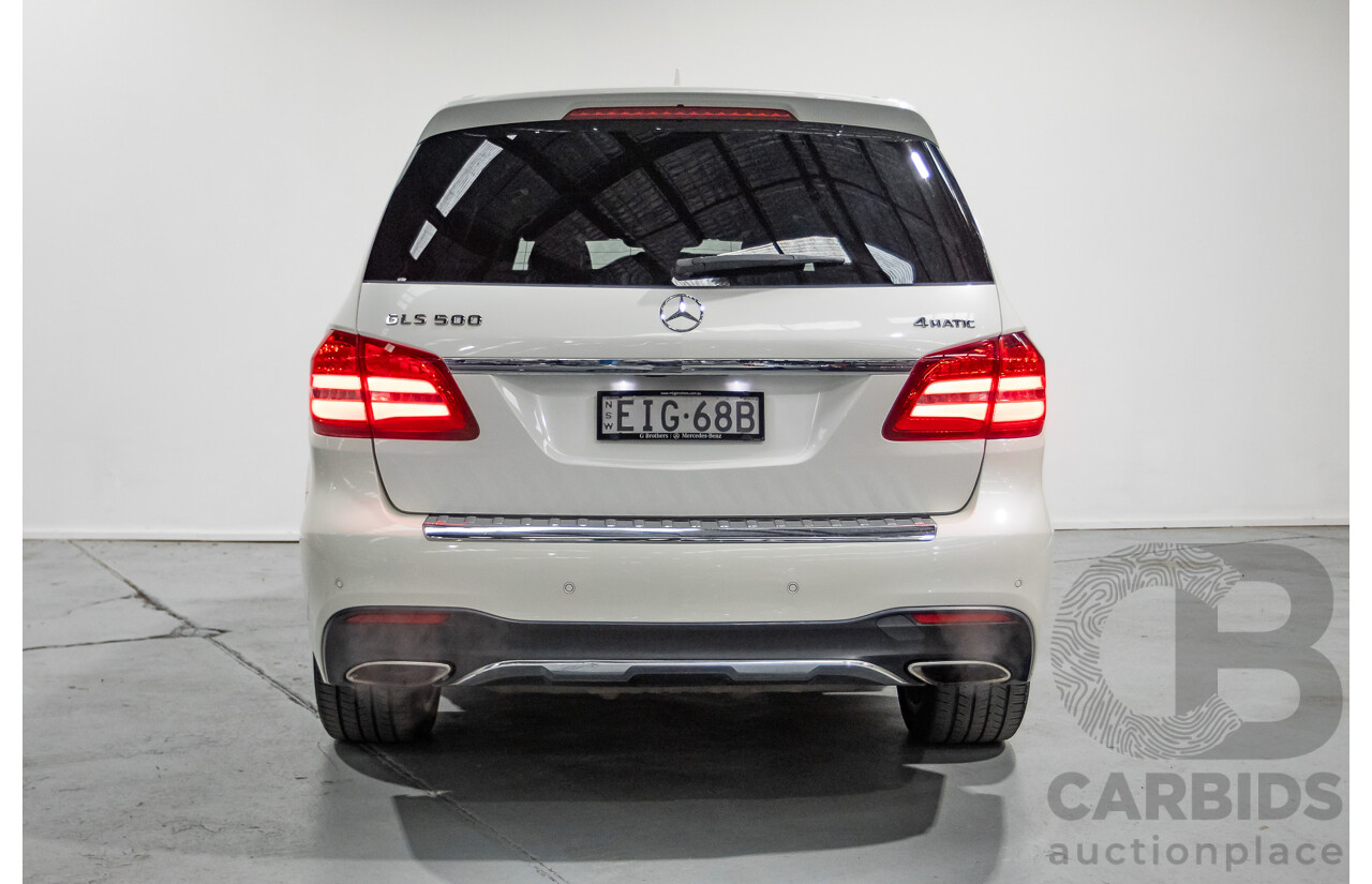 7/2016 Mercedes-Benz GLS500 4MATIC AMG Pack (AWD) X166 4d Wagon Designo Diamond White Metallic Twin Turbo V8 4.7L - 7 Seater