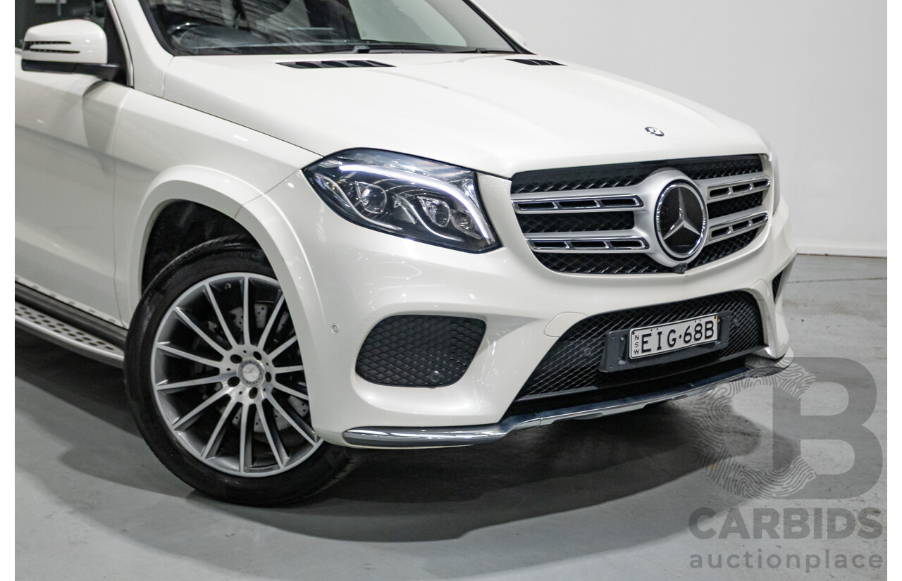 7/2016 Mercedes-Benz GLS500 4MATIC AMG Pack (AWD) X166 4d Wagon Designo Diamond White Metallic Twin Turbo V8 4.7L - 7 Seater