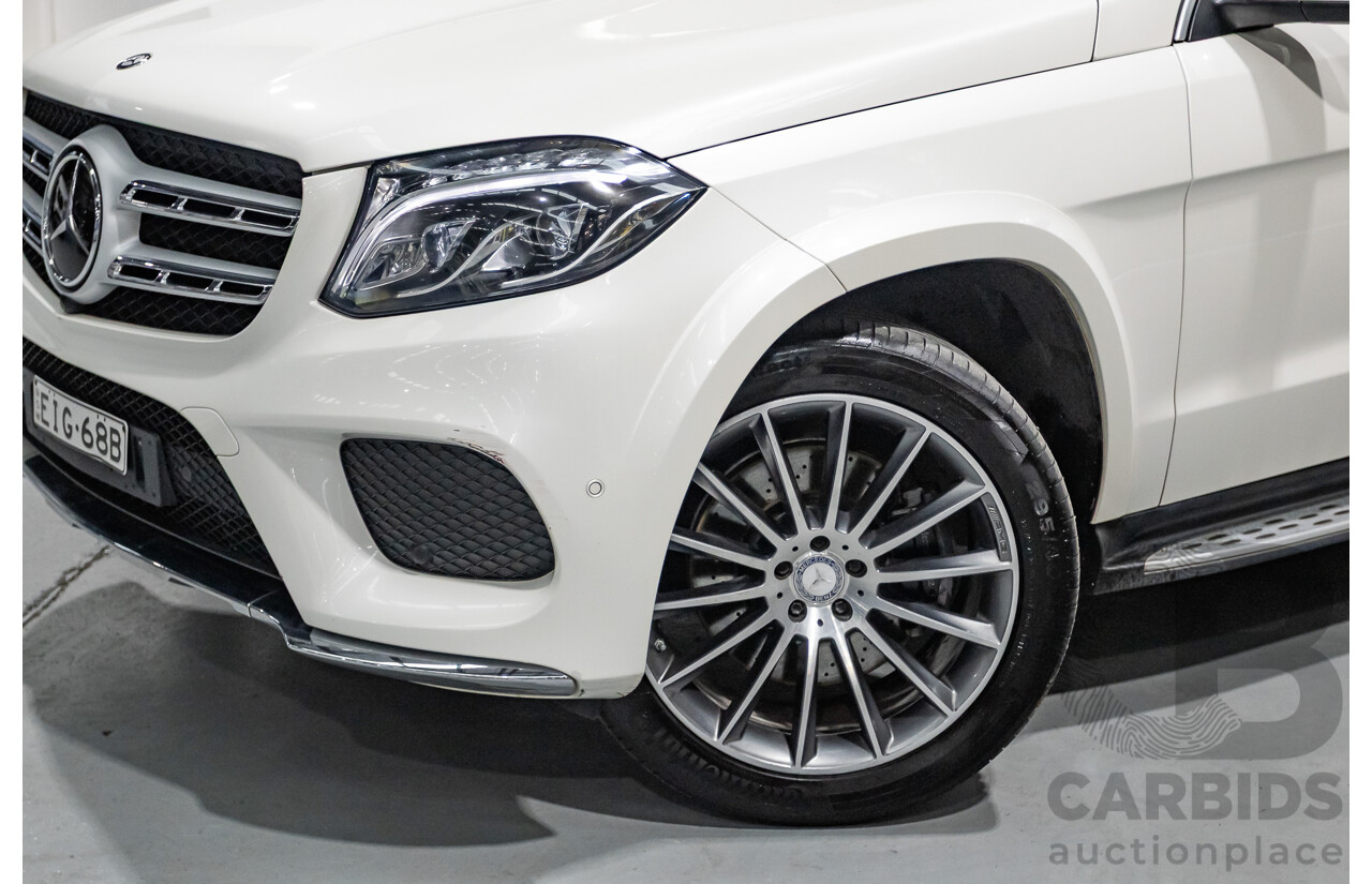 7/2016 Mercedes-Benz GLS500 4MATIC AMG Pack (AWD) X166 4d Wagon Designo Diamond White Metallic Twin Turbo V8 4.7L - 7 Seater