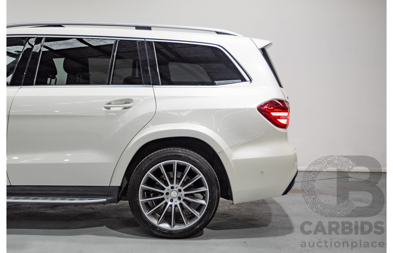 7/2016 Mercedes-Benz GLS500 4MATIC AMG Pack (AWD) X166 4d Wagon Designo Diamond White Metallic Twin Turbo V8 4.7L - 7 Seater