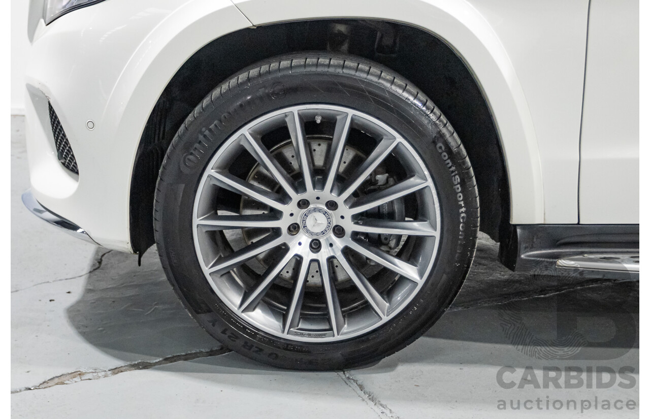 7/2016 Mercedes-Benz GLS500 4MATIC AMG Pack (AWD) X166 4d Wagon Designo Diamond White Metallic Twin Turbo V8 4.7L - 7 Seater