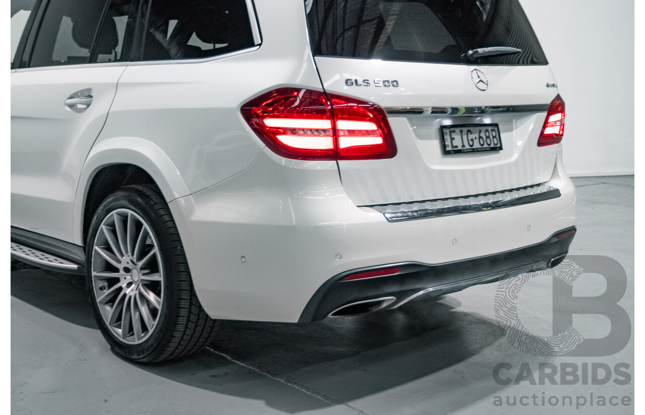 7/2016 Mercedes-Benz GLS500 4MATIC AMG Pack (AWD) X166 4d Wagon Designo Diamond White Metallic Twin Turbo V8 4.7L - 7 Seater