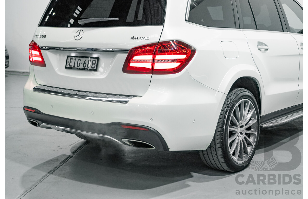 7/2016 Mercedes-Benz GLS500 4MATIC AMG Pack (AWD) X166 4d Wagon Designo Diamond White Metallic Twin Turbo V8 4.7L - 7 Seater