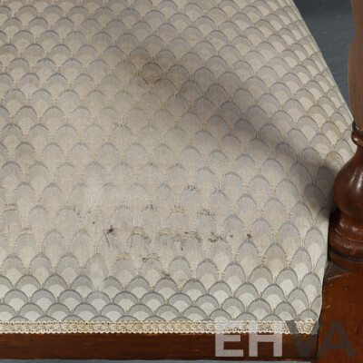 Vintage Mahogany Carver with Upholstered Seat