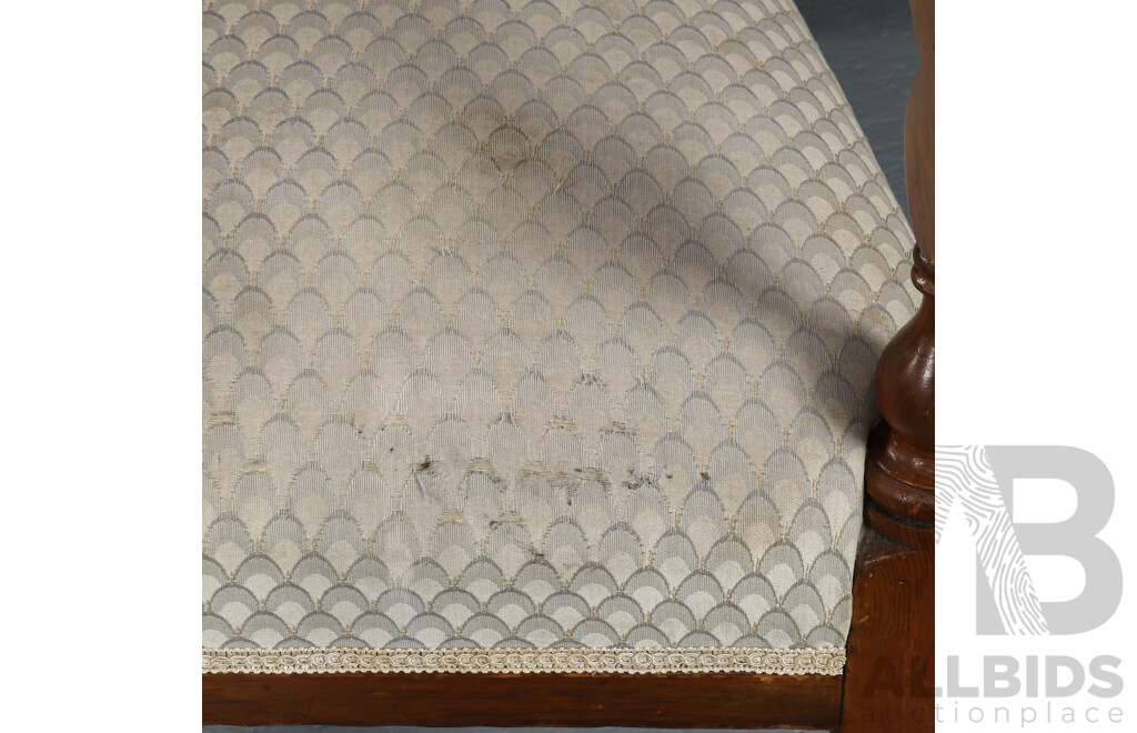 Vintage Mahogany Carver with Upholstered Seat