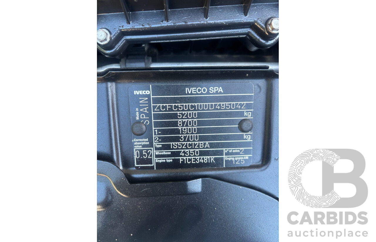 6/2013 Iveco Daily 50C17 Trayback 2d White Turbo Diesel 3.0L