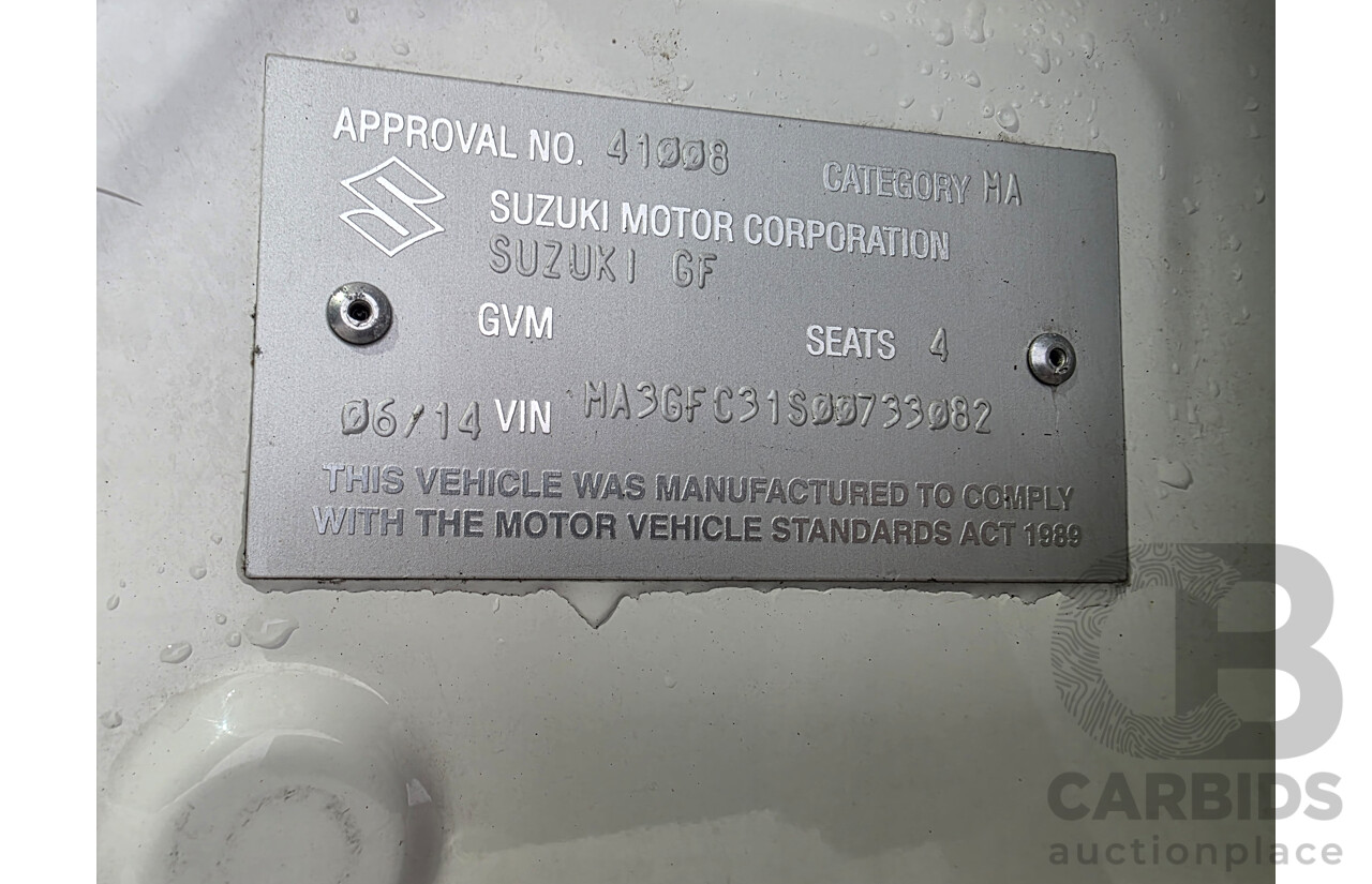 06/2014 Suzuki Alto GL GF MY12 5D Hatchback White 1.0L
