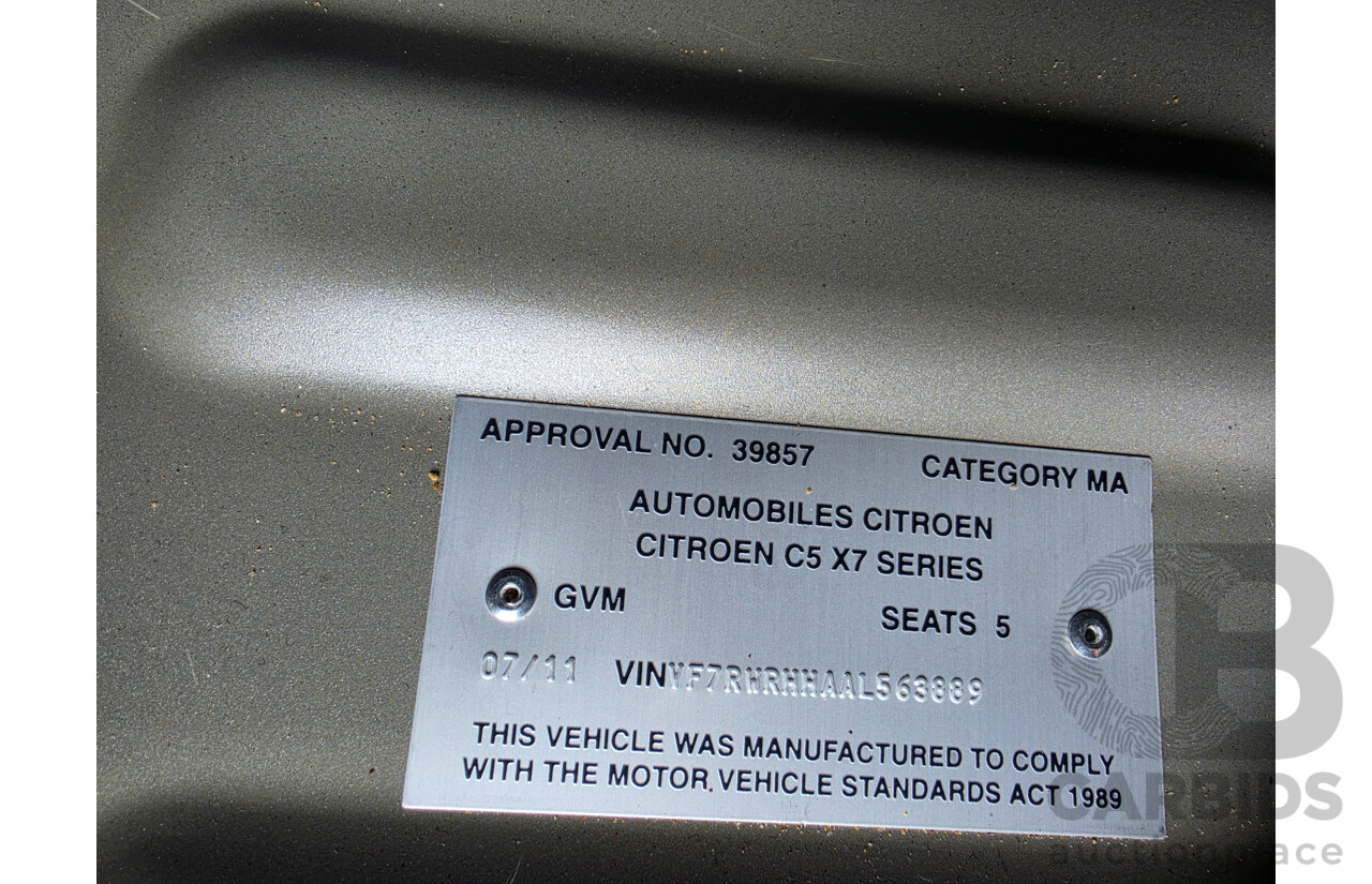 07/2011 Citroen C5 2.0 HDI Comfort Tourer  X7 MY10 4D Wagon Bronze Turbo Diesel 2.0L