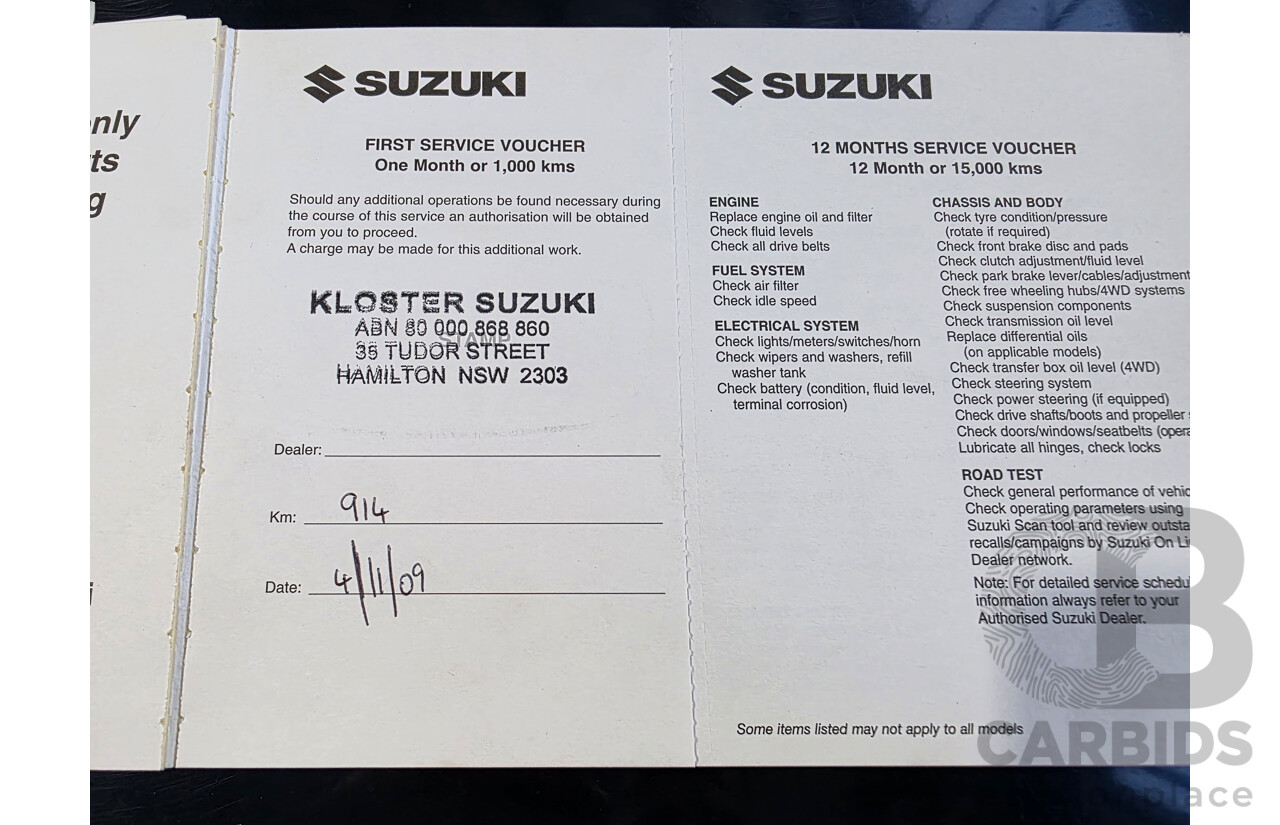 02/2009 Suzuki SX4 GY 4D Sedan Deep Sea Blue Metallic 2.0L