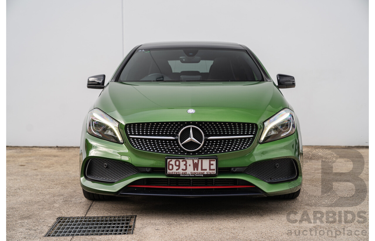 03/2016 Mercedes Benz A250 Sport 4Matic (AWD) 176 MY15 5d Hatchback Elbaite Green Metallic Turbo 2.0L