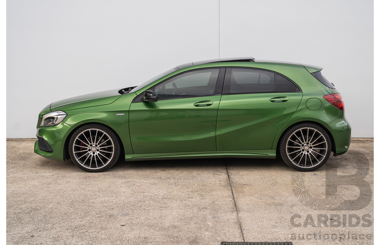 03/2016 Mercedes Benz A250 Sport 4Matic (AWD) 176 MY15 5d Hatchback Elbaite Green Metallic Turbo 2.0L