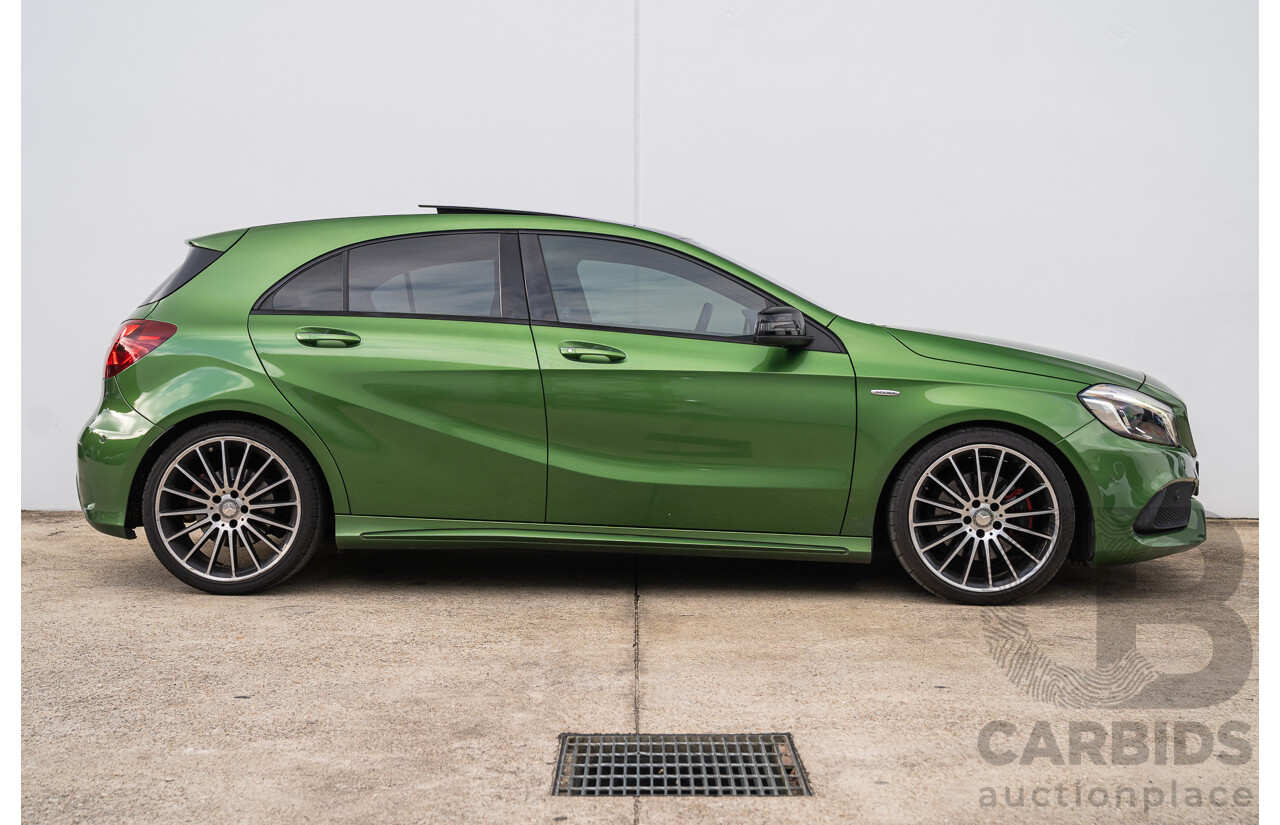 03/2016 Mercedes Benz A250 Sport 4Matic (AWD) 176 MY15 5d Hatchback Elbaite Green Metallic Turbo 2.0L