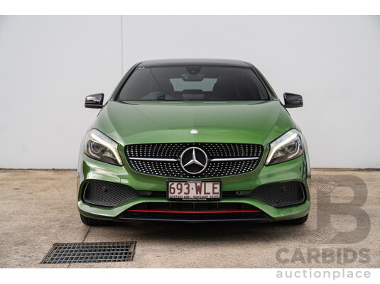 03/2016 Mercedes Benz A250 Sport 4Matic (AWD) 176 MY15 5d Hatchback Elbaite Green Metallic Turbo 2.0L