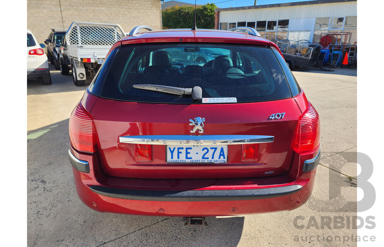 07/2007 Peugeot 407 ST HDi Touring Executive MY06 UPGRADE 4d Wagon Maroon 2.0L