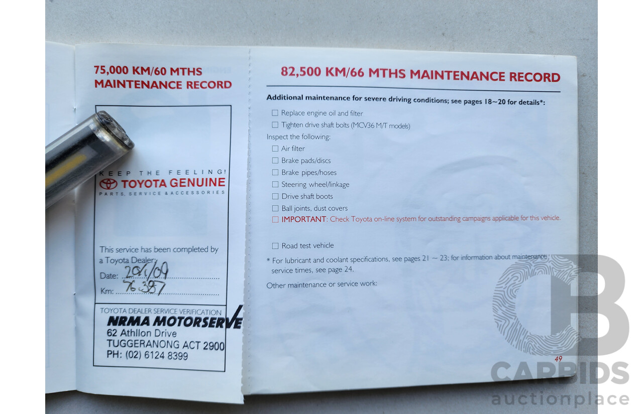 07/2004 Toyota Camry Altise ACV36R 4d Sedan Silver 2.4L