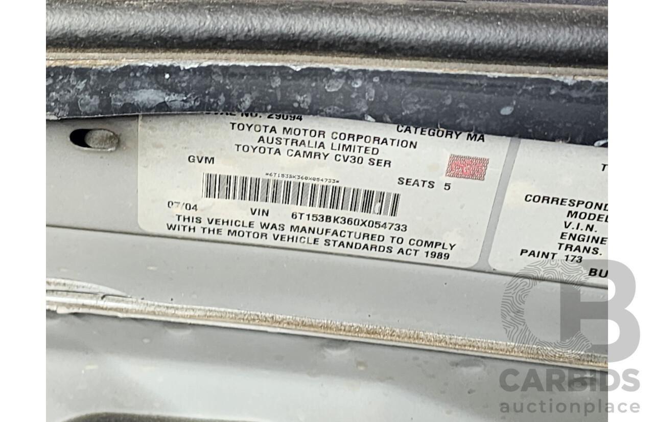 07/2004 Toyota Camry Altise ACV36R 4d Sedan Silver 2.4L