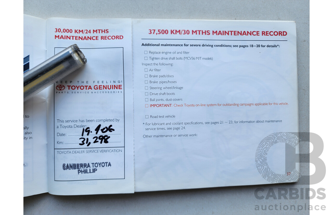 07/2004 Toyota Camry Altise ACV36R 4d Sedan Silver 2.4L