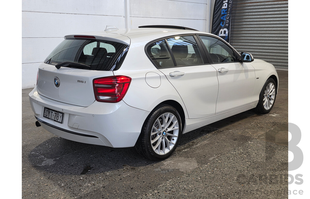 2/2015 BMW 116i Sport F20 MY15 5d Hatchback Mineral White Metallic Turbo 1.6L