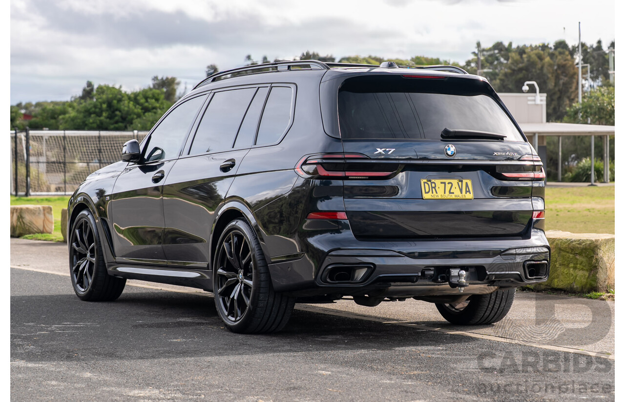 7/2024 BMW X7 xDrive40d M Sport MHEV (AWD) G07 LCI 4d Wagon Carbon Black Metallic Turbo Diesel 3.0L - 7 Seater