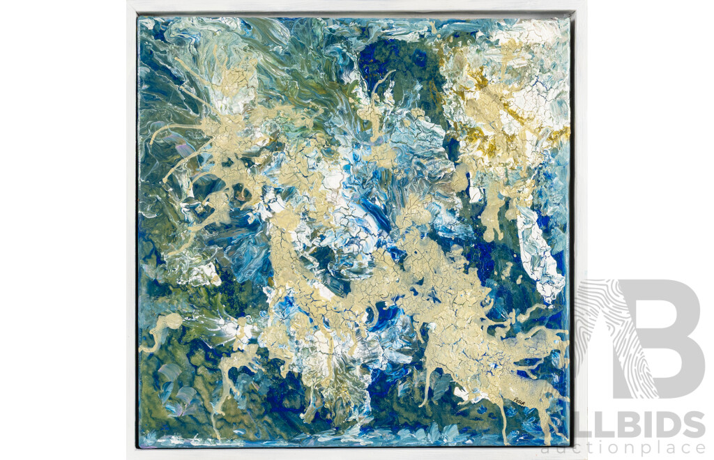 Fosca (20th Century, Australian), Sweeping Waves (2026), Original Acrylic on Canvas, 33 x 33 cm (frame)