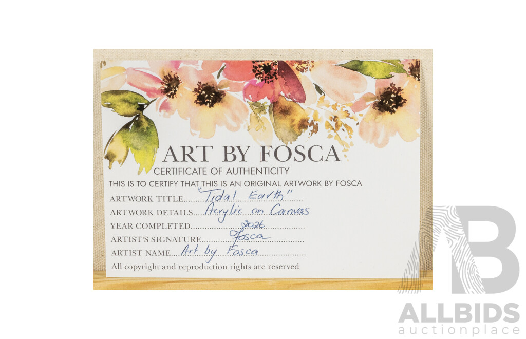 Fosca (20th Century, Australian), Tidal Earth (2026), Wonderful Original Acrylic on Canvas, 91H x 122W cm