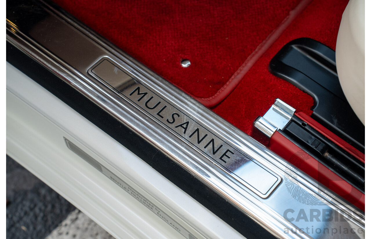 08/2013 Bentley Mulsanne (Mulliner & Premiere Specification) 3Y 4d Sedan Ghost Pearl White Twin Turbo V8 6.8L