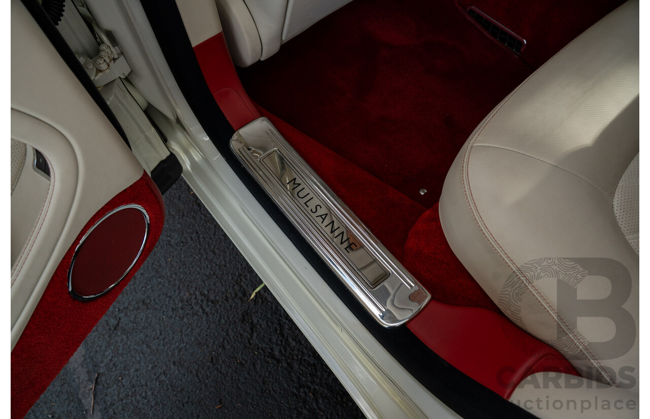 08/2013 Bentley Mulsanne (Mulliner & Premiere Specification) 3Y 4d Sedan Ghost Pearl White Twin Turbo V8 6.8L