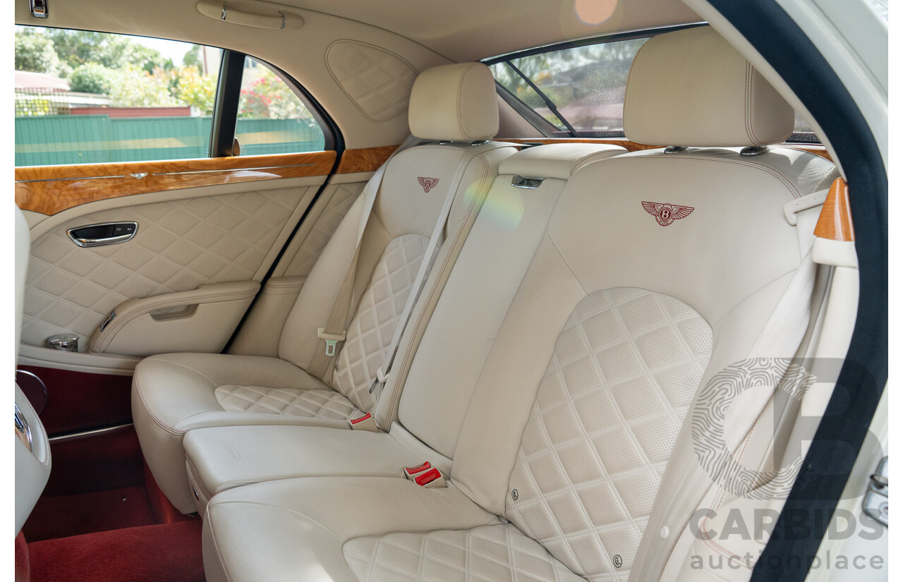 08/2013 Bentley Mulsanne (Mulliner & Premiere Specification) 3Y 4d Sedan Ghost Pearl White Twin Turbo V8 6.8L