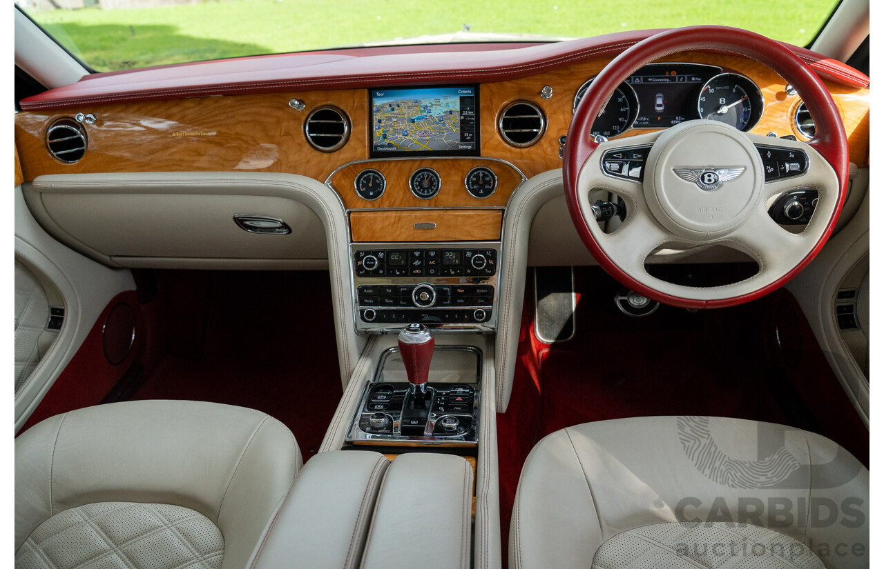 08/2013 Bentley Mulsanne (Mulliner & Premiere Specification) 3Y 4d Sedan Ghost Pearl White Twin Turbo V8 6.8L